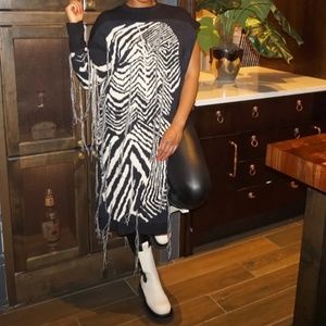 Abstract Zebra Poncho.  Size Med/Large